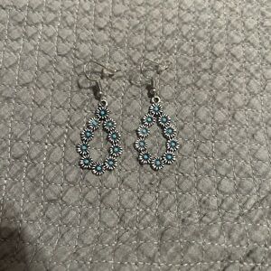 Elegant Silver and Blue Teardrop Earrings